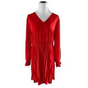 Pretty Garden Red Pleated Dress- NWT, size large